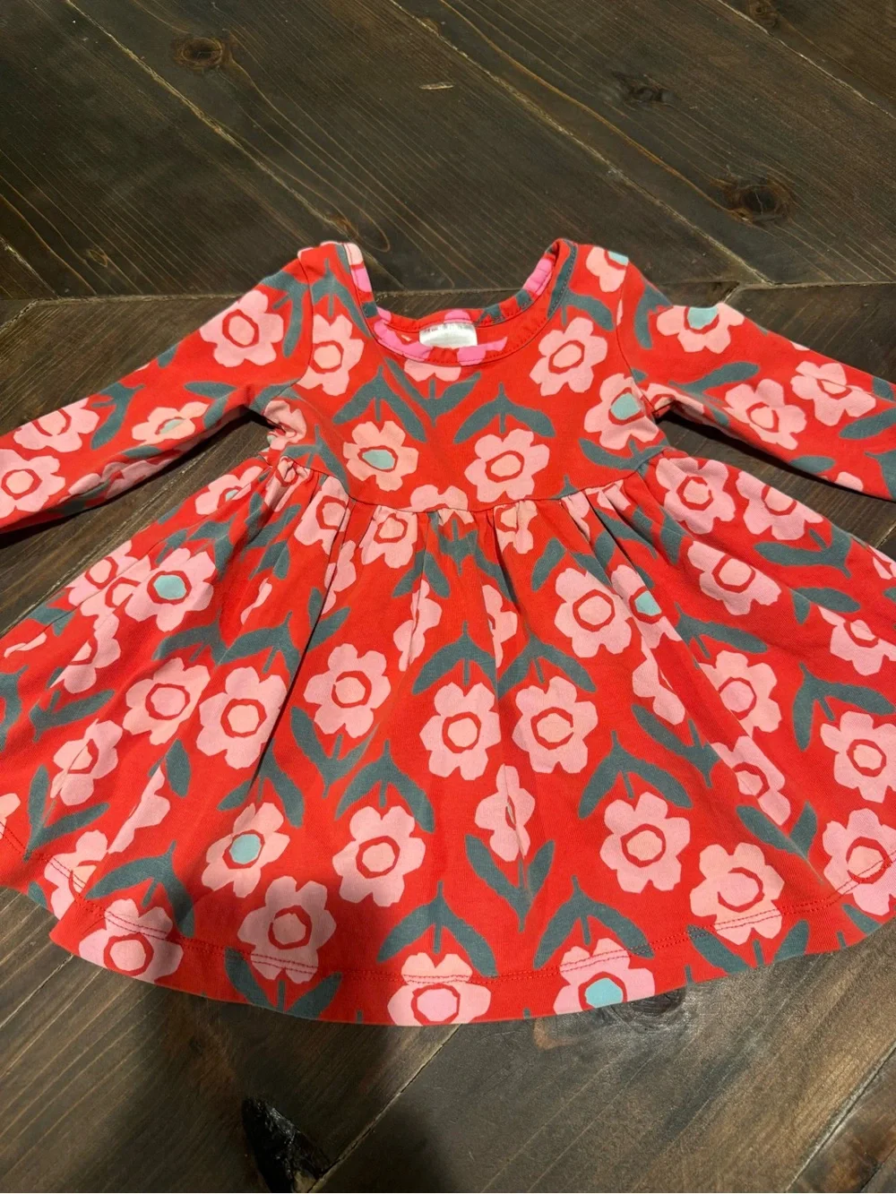Hanna Andersson Floral 100% Organic Cotton Baby Dress 12/18 Months